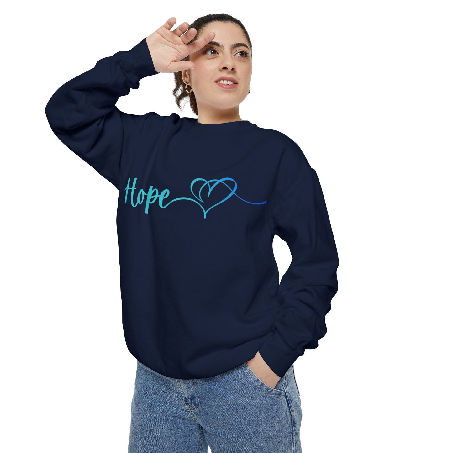Hope Unisex Sweatshirt - Relaxed Fit, Garment-Dyed for Comfort
